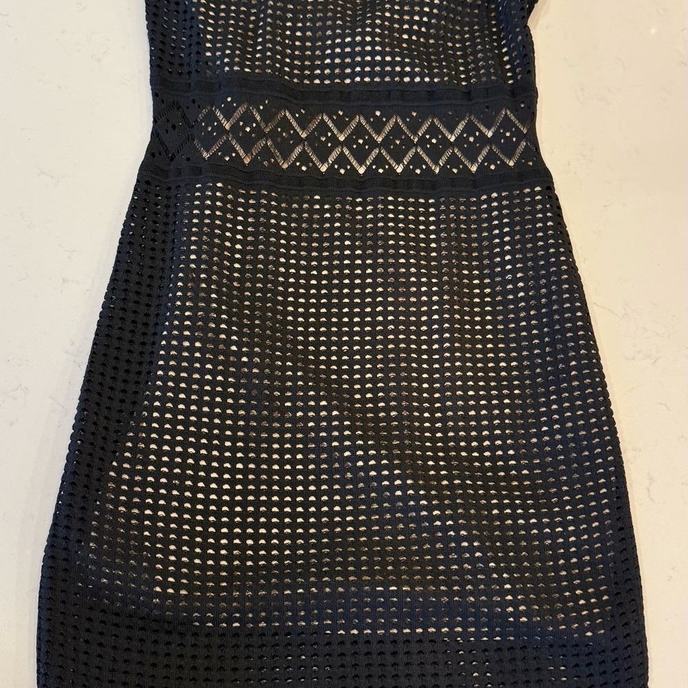 John + Jenn Black Sleeveless Eyelet Midi Dress
